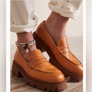 Free People Lyra Lug Sole Loafer color Saffron